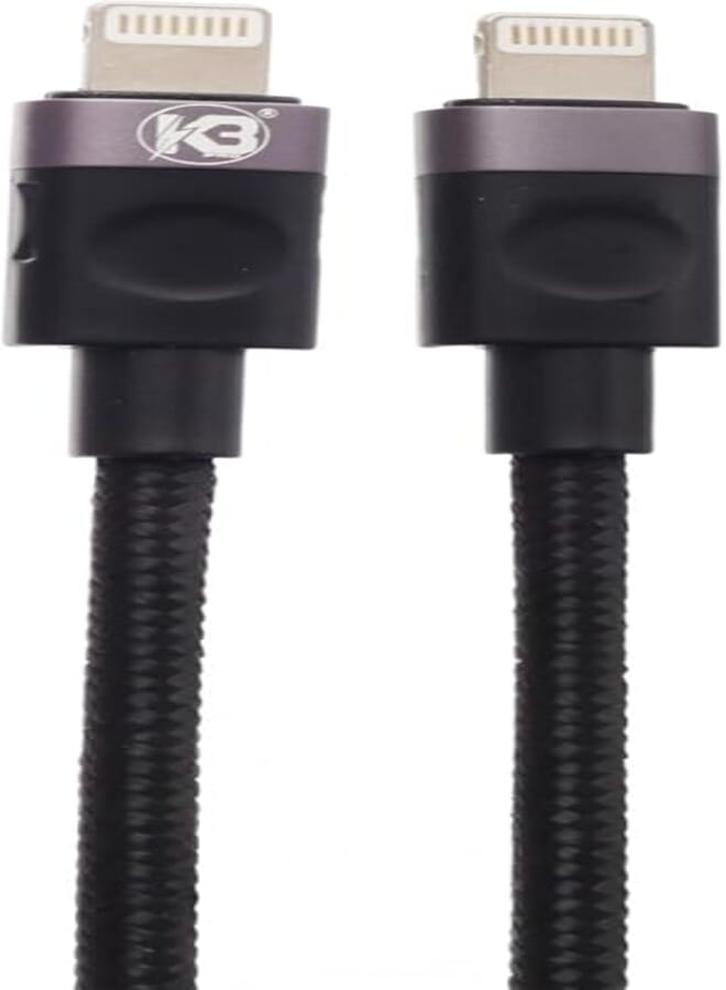 K3-K84 Fast Charging Cable (USB-C To Lightning) 1m Nylon Braided Charger Cord, Supports PD 100W, Data Transfer Compatible with iPhone - Black